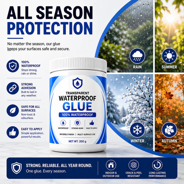 ( BUY 1 GET 1 FREE ) Transparent Waterproof Glue with Free Brush – Clear Sealant for Quick Leak & Crack Repair
